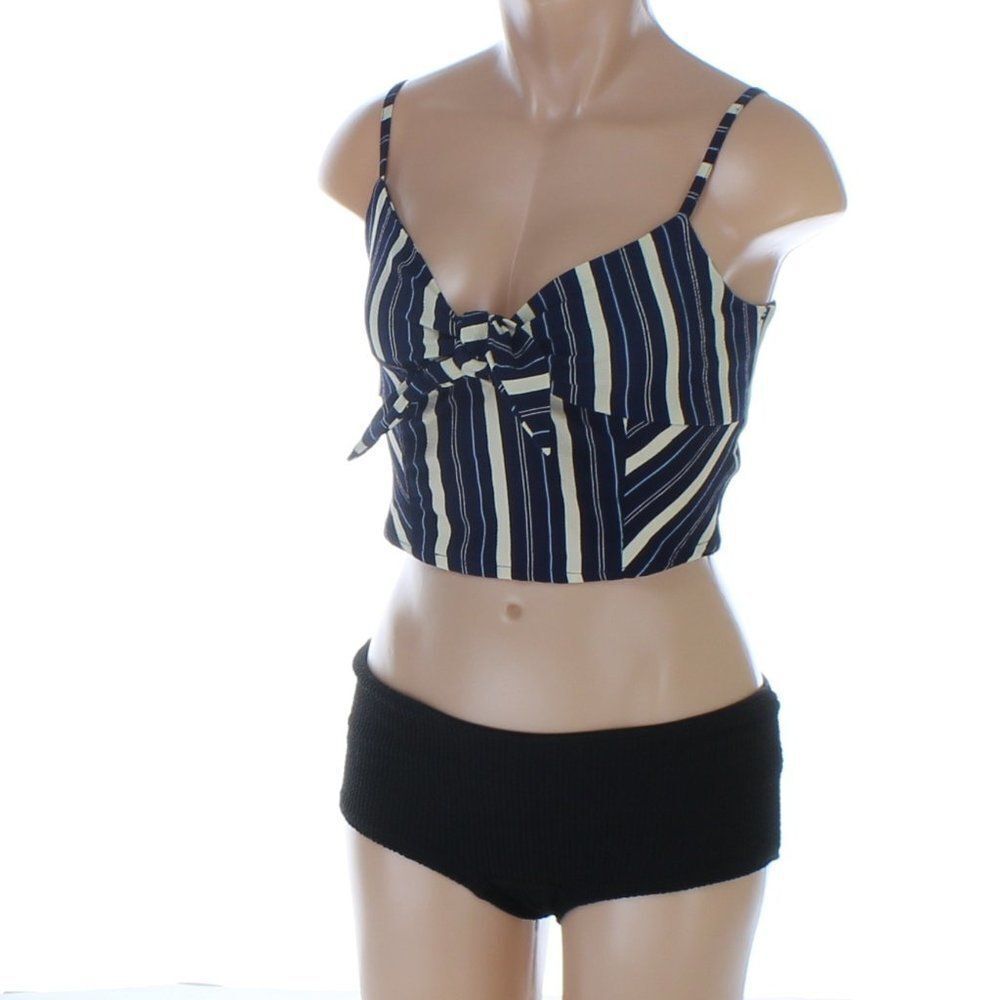 Angie Striped Blouse Tank, Tie Front NWT - Picture 9 of 11